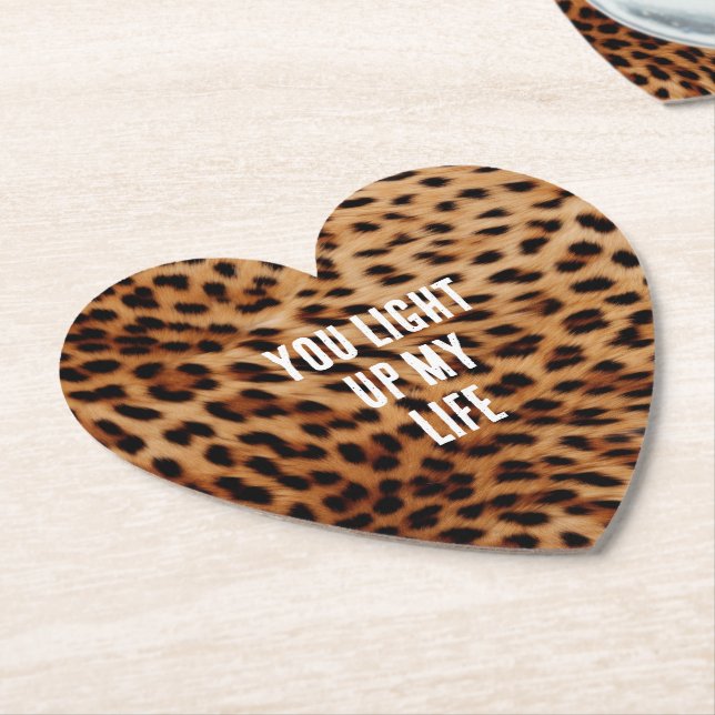 Porta-copo De Papel Cream Brown Leopardo Print (Angular)