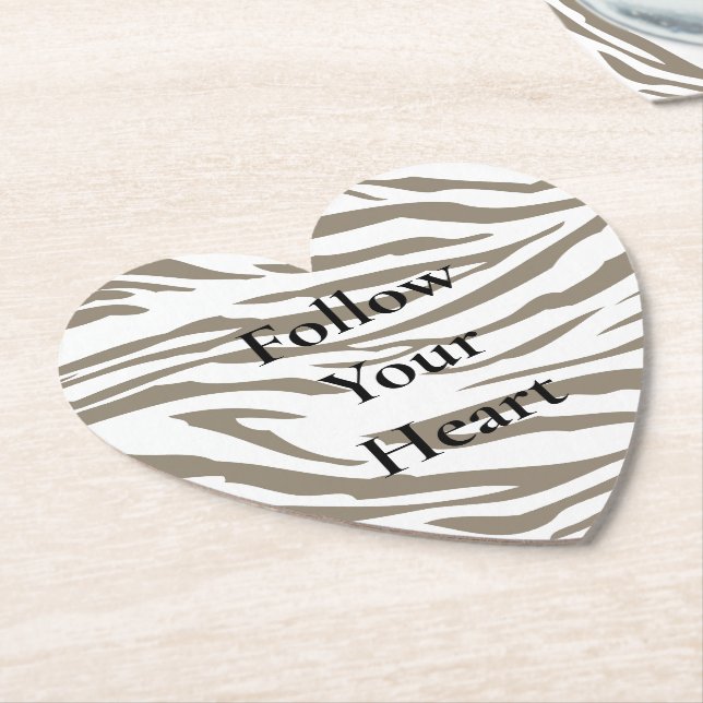 Porta-copo De Papel Cream Brown White Zebra Print (Angular)