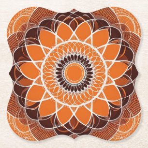 Porta-copo De Papel Creme Castanho Laranja
