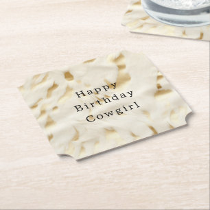 Porta-copo De Papel Creme Dourado Cowhide Animal