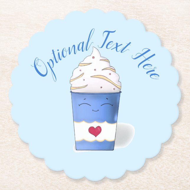 Porta-copo De Papel Creme Latte & Whipped (Azul) (Frente)
