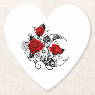 Porta-copo De Papel Crescente Mecânico com Rosas vermelhas