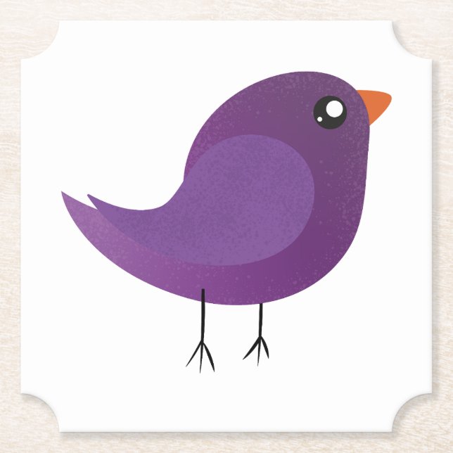 Porta-copo De Papel Crianças, passarinho fofo (Frente)