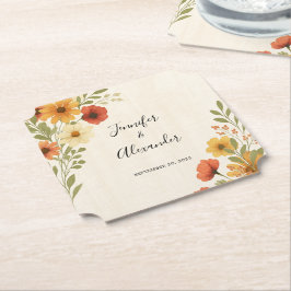 Porta-copo De Papel Crie seu casamento floral rústico de aquarela