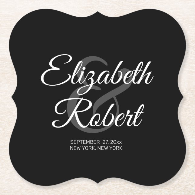 Porta-copo De Papel Crie Seu Próprio Nome De Noiva De Casamento Elegan (Frente)