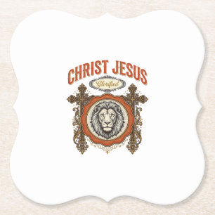 Porta-copo De Papel Cristo Jesus Fé do Leão Vintage
