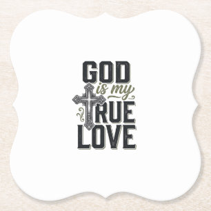 Porta-copo De Papel Cruz Cristã Deus É Meu Verdadeiro Amor Vetor
