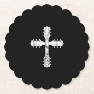 Porta-copo De Papel cruz de guitarra do culto cristão