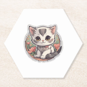 Porta-copo De Papel Cute Kawaii Kitten