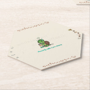 Porta-copo De Papel Cute Turtle Coffee Coaster Hexágono Protetor de