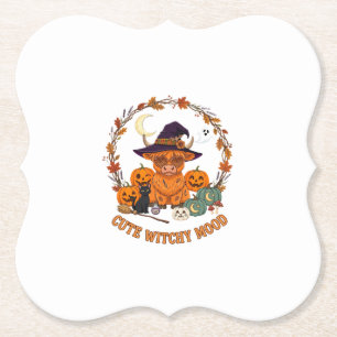 Porta-copo De Papel Cute Witchy Mood Halloween Vaca das Terras Altas G