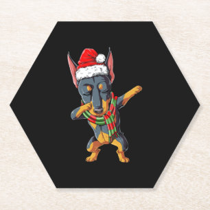 Porta-copo De Papel Dabbing Doberman Papais noeis T Shirt Christmas Ki