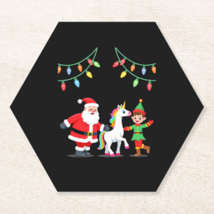 Porta-copo De Papel Dabbing Papai Noel Elfo Unicórnio Natal Crianças M