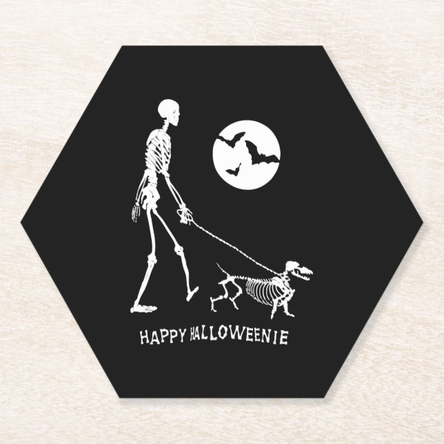 Porta-copo De Papel Dachshund Halloween (Frente)