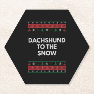 Porta-copo De Papel Dachshund para o Cão de Natal da Neve, Pet Xmas