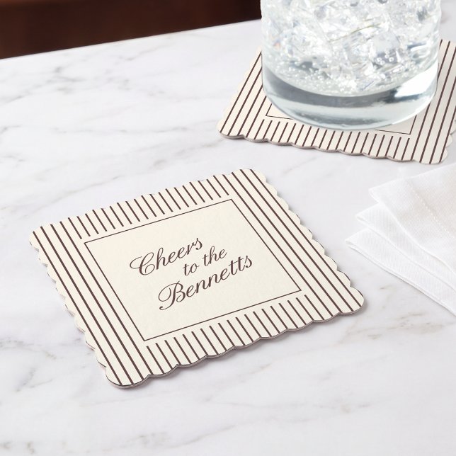 Porta-copo De Papel Dark Burgundy Classic Script Wedding (Criador carregado)