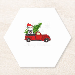 Porta-copo De Papel Decado de Natal de Touro Terrier Cachorro Cavalgan
