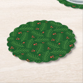 Porta-copo De Papel Decoração de Natal com Folhagens e Frutas Festa de