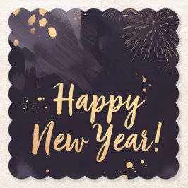 Porta-copo De Papel Deep Purple Strokes-New Year's Card