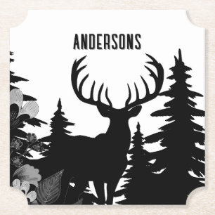 Porta-copo De Papel Deer com o nome pessoal Big Rack Out of Forest