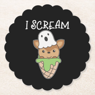Porta-copo De Papel Deer Halloween Ghost I Sorvete Pun