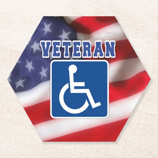 Porta-copo De Papel deficiente Veteran EUA (Frente)