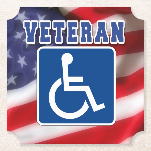 Porta-copo De Papel deficiente Veteran EUA (Frente)