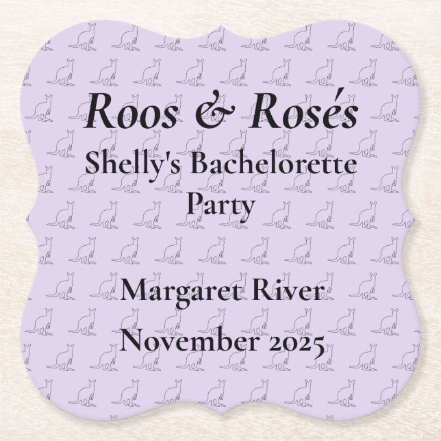 Porta-copo De Papel Desenho de despedida de solteira do canguru da Aus (Frente)