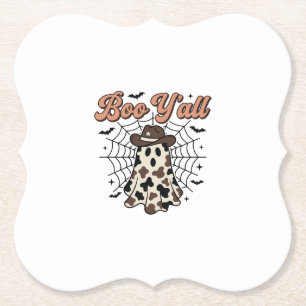 Porta-copo De Papel Desenho de Halloween Fantasma Ocidental Boo Yall