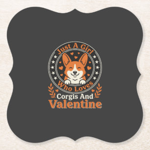 Porta-copo De Papel Desenho de São Valentim de Corgis para Garotas que