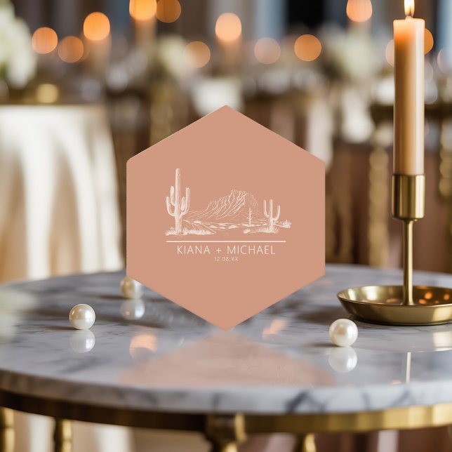 Porta-copo De Papel Desert Vibes Wedding Landscape Terra Cotta ID1019 (Criador carregado)