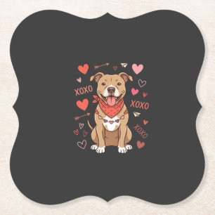 Porta-copo De Papel Design de Amor XOXO Cachorro Pitbull no Dia dos Na