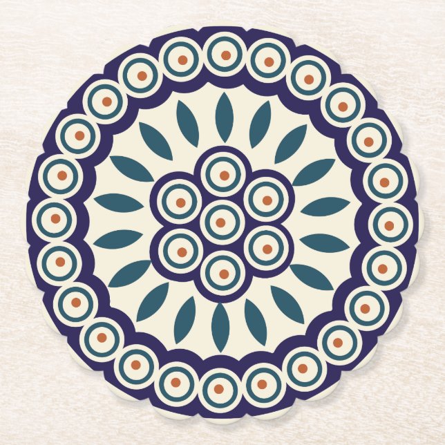 Porta-copo De Papel Design de cerâmica tradicional polonesa. (Frente)