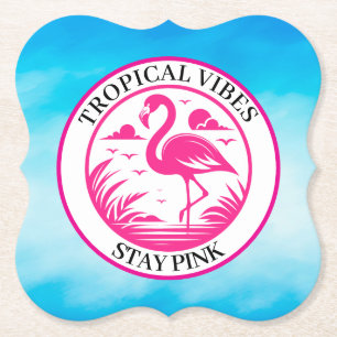 Porta-copo De Papel Design de Círculo de Verão Flamingo Rosa-68730