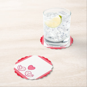 Porta-copo De Papel Design de Pássaro Fofo e Amor de Coração