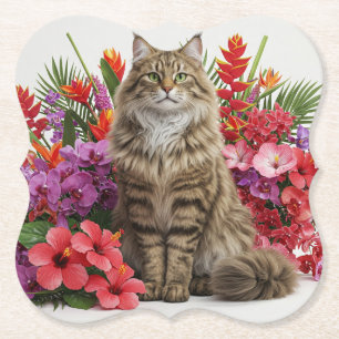 Porta-copo De Papel Design de Porta copos de Colchete Floral de Gato T