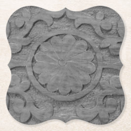 Porta-copo De Papel Design de Rolo de Madeira de Teca Cinza Texturizad