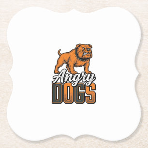 Porta-copo De Papel Design de Tipografia Bulldog Vintage Angry Dogs_1