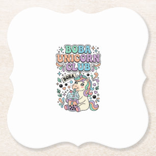 Porta-copo De Papel Design de Tipografia Kawaii Clube Unicórnio Boba U