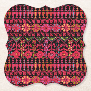 Porta-copo De Papel Design do bordado palestino Tatreez impresso