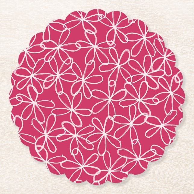 Porta-copo De Papel Design Rico Rosa E Branco (Frente)
