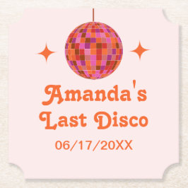 Porta-copo De Papel Despedida de Solteira Pink Orange Groovy Último Di