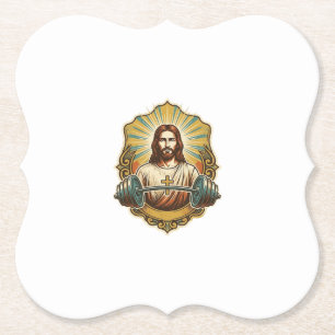 Porta-copo De Papel Determinado Jesus Haltere de Ferro Pesado Levantam