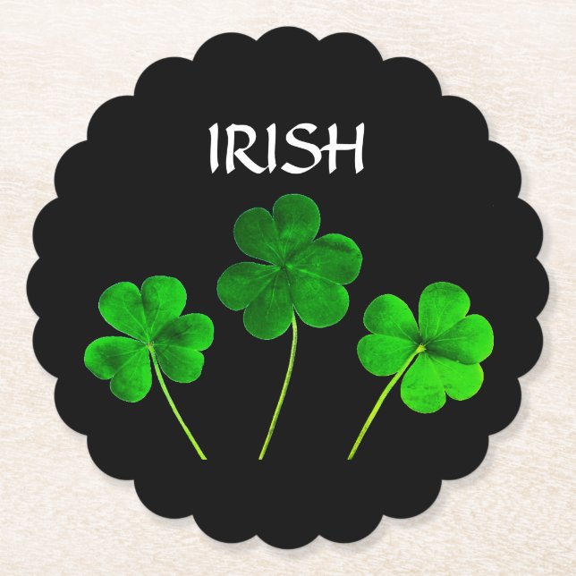 Porta-copo De Papel Dia de São Patrício Iriss Shamrock deixa verde 202 (Frente)