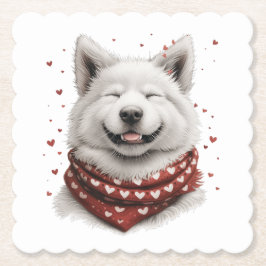 Porta-copo De Papel Dia dos Namorados Samoyed Dog