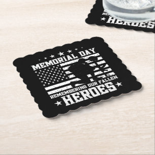 Porta-copo De Papel Dia dos Veteranos de Design Vintage Memorial USA B