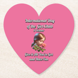 Porta-copo De Papel Dia Internacional da Garota. Divirta-se