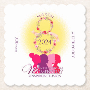 Porta-copo De Papel Dia Internacional das Mulheres 8 de março inspira