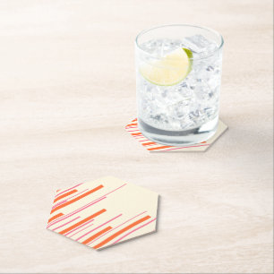 Porta-copo De Papel Diagonais - Rosa, Laranja e Creme