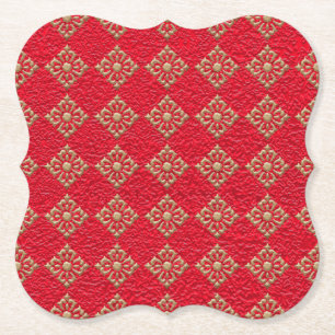 Porta-copo De Papel Diamantes ruivos e Dourados